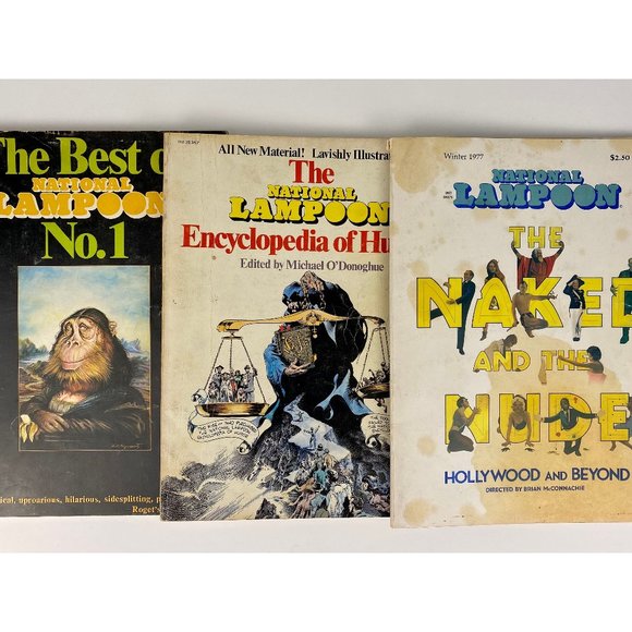 National Lampoon lot of three vintage softcover books, adult humor magazines - Picture 1 of 10